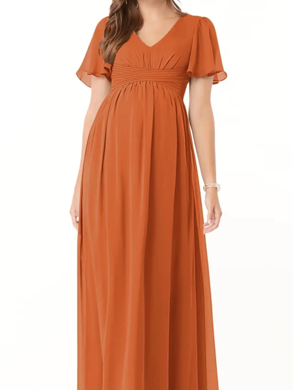 Azazie Chloe Cinnamon Chiffon Bridesmaid Dress Custom Size Formal Gown